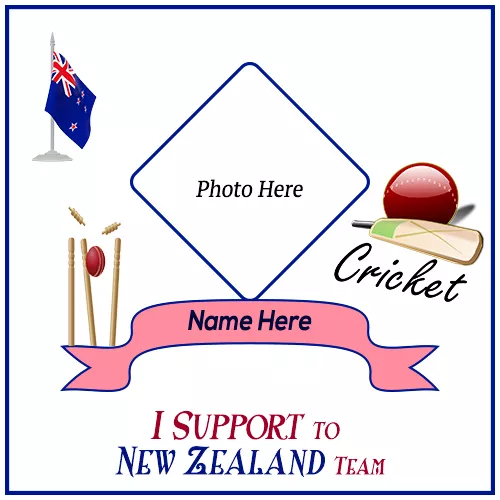 Icc World Cup 2023 Support Team New Zealand Photo Frame With Name